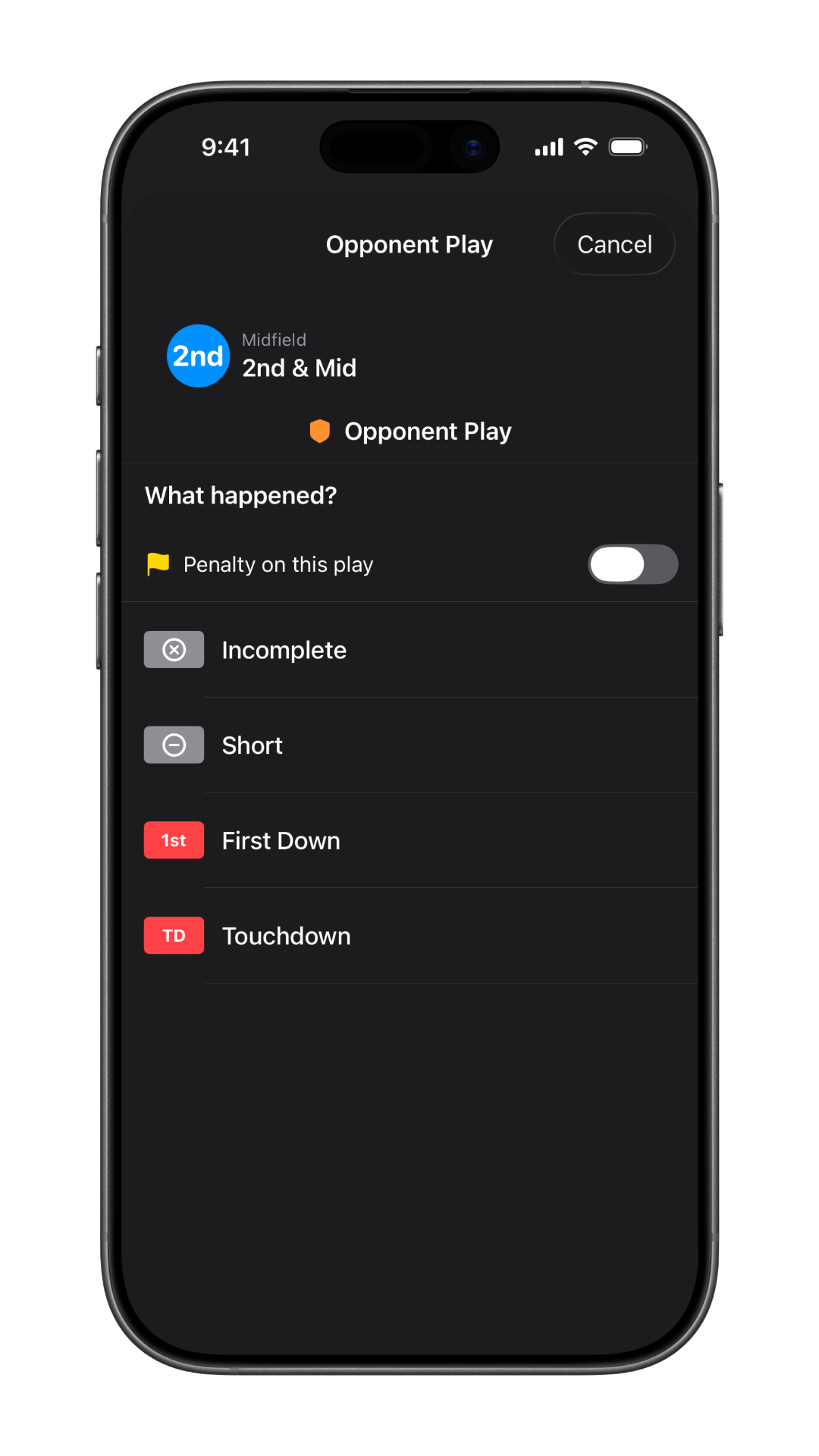 Defensive play result recorded
